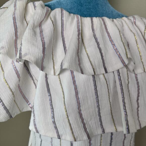 Charles Henry Nordstroms Women S Off-Shoulder Striped Ruffle Mini Dress - Picture 7 of 16